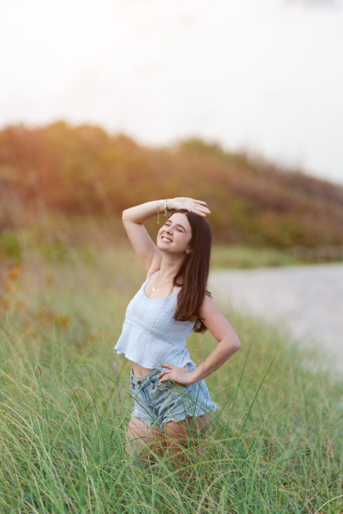 beach sunset grad shoot